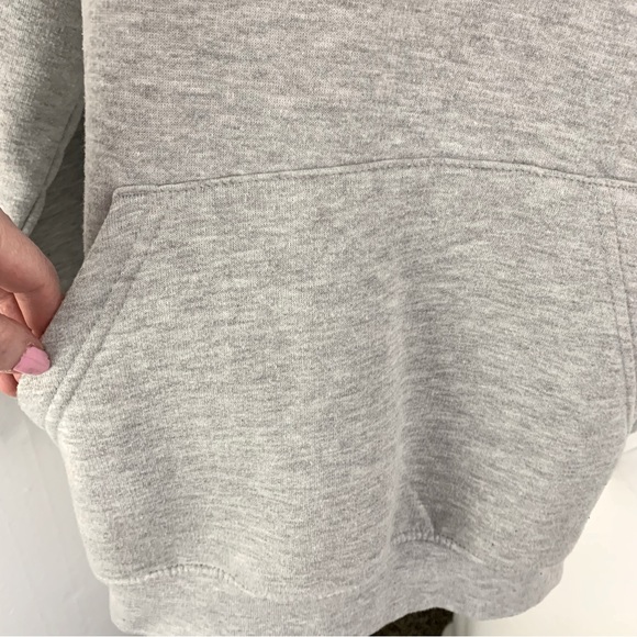 Pretty Little Thing Heather Marled Gray Graphic Oversized Hooded Sweatshirt S - Picture 6 of 10